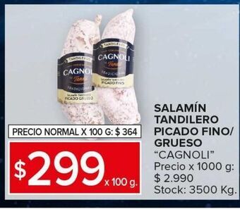 Carrefour Maxi Salamín tandilero picado fino/grueso cagnoli x 100g oferta