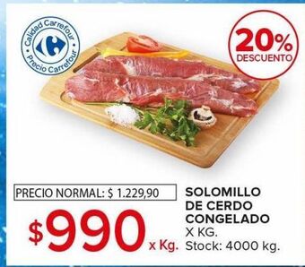 Carrefour Maxi Solomillo de cerdo congelado x kg oferta
