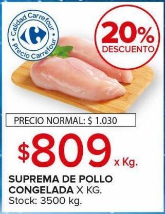Carrefour Maxi Suprema de pollo congelada x kg oferta
