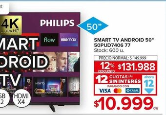 Carrefour Maxi Smart tv philips 50" oferta