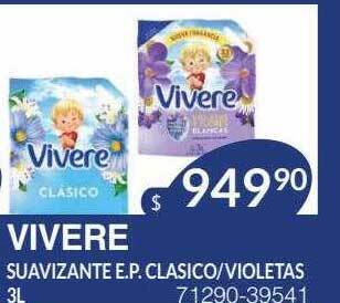 Masivos Vivere suavizante e.p. clasico violetas oferta