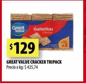 Punto Mayorista Great value cracker tripack oferta