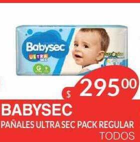Masivos Babysec pañales ultra sec pack regular oferta