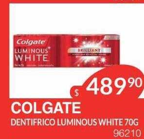 Masivos Colgate dentifrico luminous white oferta