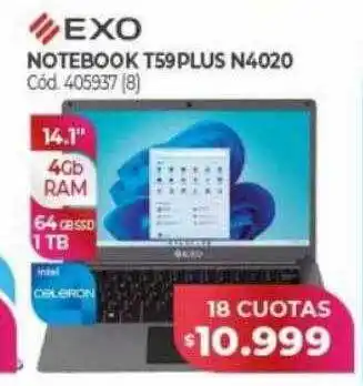 Naldo Lombardi Exo notebook t59 plus n4020 oferta