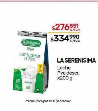 Nini Mayorista La serenísima leche pvo, descr. oferta