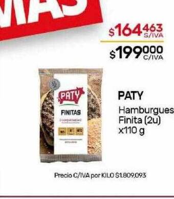 Nini Mayorista Paty hamburguesa finita oferta