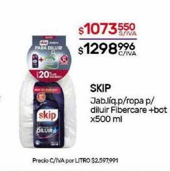 Nini Mayorista Skip jab.líq.p-ropa p-diluir fibercare +bot oferta