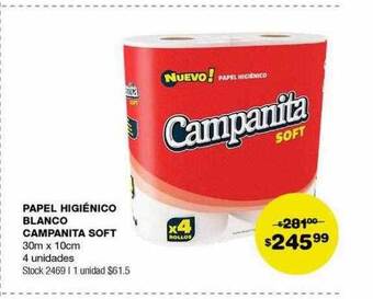 Atomo Conviene Papel higiénico blanco campanita soft oferta