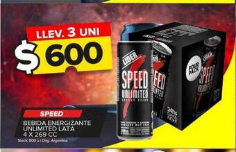 Carrefour Maxi Speed bebida energizante unlimited lata oferta