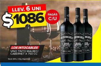 Carrefour Maxi Los intocables vino tinto malbec cabernet oferta