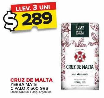 Carrefour Maxi Cruz de malta yerba mate c palo oferta