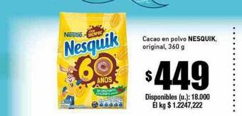 Cooperativa Obrera Cacao en polvo nesquik oferta