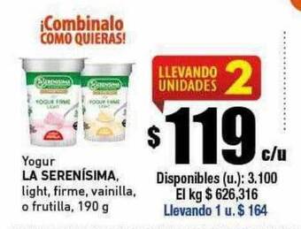 Cooperativa Obrera Yogur la serenísima oferta