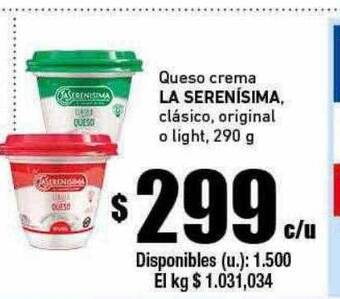 Cooperativa Obrera Queso crema la serenísima oferta