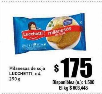 Cooperativa Obrera Milanesas de soja lucchetti oferta