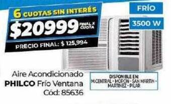 Diarco Aire acondicionado philco frio ventana oferta