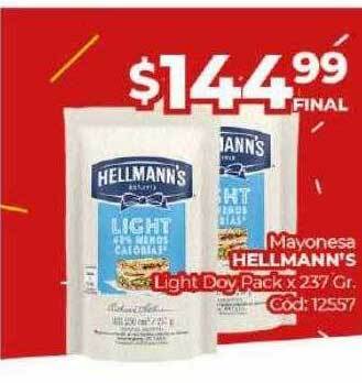 Diarco Mayonesa hellmann's light doy pack oferta