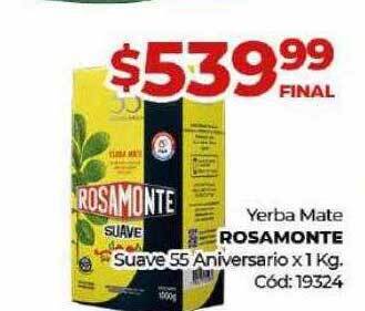 Diarco Yerba mate rosamonte suave 55 aniversario oferta