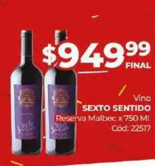 Diarco Vino sexto sentido reserva malbec oferta
