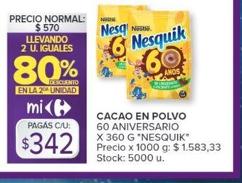 Carrefour Cacao en Polvo oferta