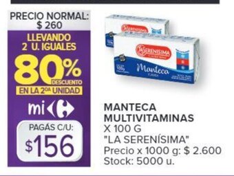 Carrefour Manteca Multivitaminas oferta