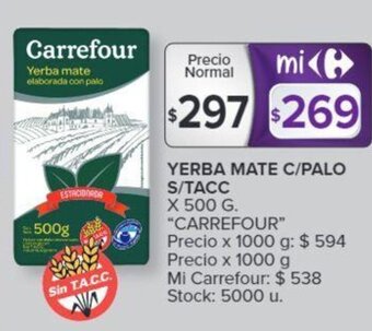 Carrefour Yerba Mate C/Palo S/Tacc oferta