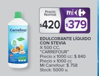 Carrefour Edulcorante Líquido Con Stevia oferta