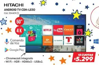 Naldo Lombardi Hitachi Android TV CDH-LE50 Cód. 504409 oferta