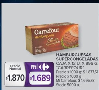 Carrefour Hamburguesas Supercongeladas Carrefour oferta