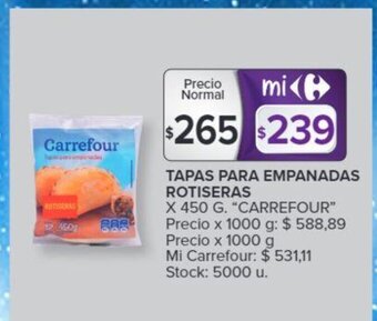 Carrefour Tapas para Empanadas Rotiseras oferta