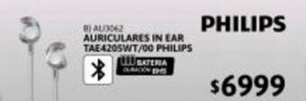 Cetrogar Auriculares In Ear TAE4205WT/00 Philips oferta