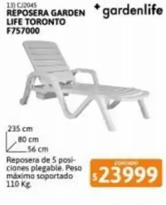 Cetrogar Reposera Garden Life Toronto F757000 oferta