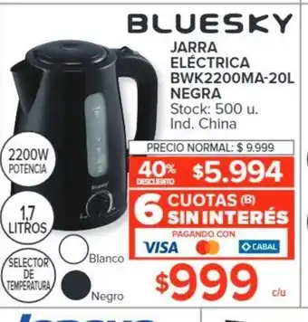 Carrefour Jarra Electrica BWK2200MA-20L Negra oferta