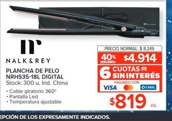 Carrefour Plancha de Pelo NRHS35-18L Digital oferta