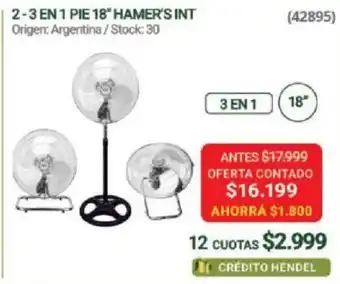 Hendel 3 en 1 Pie 18" Hamer's Int oferta