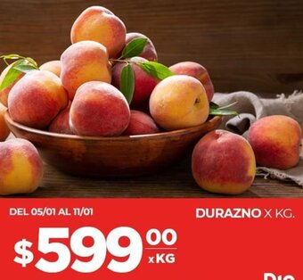Supermercados DIA Durazno x kg oferta