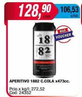 Maxiconsumo Aperitivo 1882 c.cola x473cc. oferta