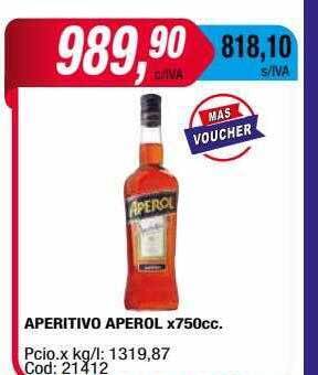 Maxiconsumo Aperitivo aperol x750cc. oferta