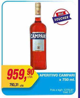 Maxiconsumo Aperitivo campari x 750 ml. oferta