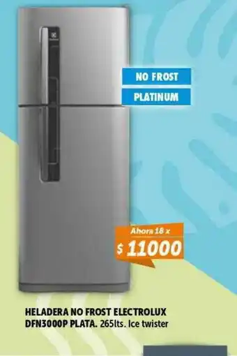 Belgrano Hogar Heladera no frost electrolux dfn3000p plata oferta