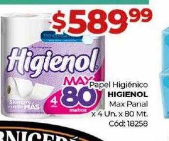 Diarco Papel higiénico higienol max panal oferta