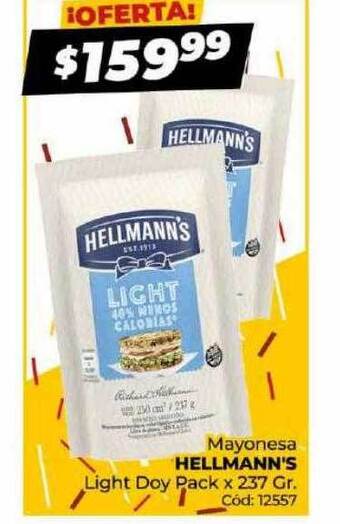Diarco Mayonesa hellmann's light doy pack oferta