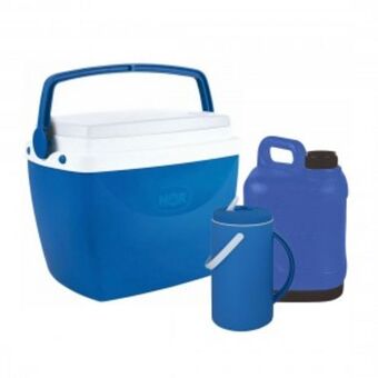 Combo conservadora ice cold 34lt azul + bidon 5lt a + termo a 2.5lt