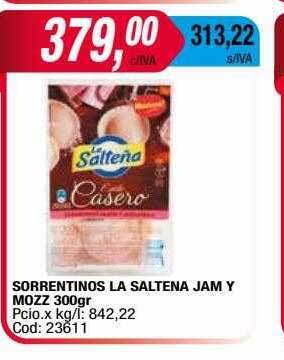 Maxiconsumo Sorrentinos la saltena jam y mozz 300gr. oferta