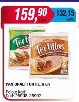 Maxiconsumo Pan orali tortil. 6 un oferta
