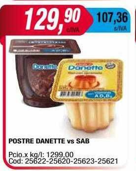 Maxiconsumo Postre danette vs sab oferta