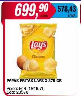 Maxiconsumo Papas fritas lays x 379 gr. oferta