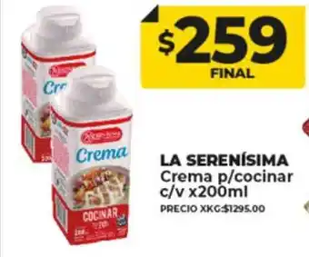 Supermayorista Vital La serenísima crema p-cocinar oferta