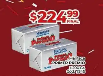 Diarco Manteca primer premio oferta